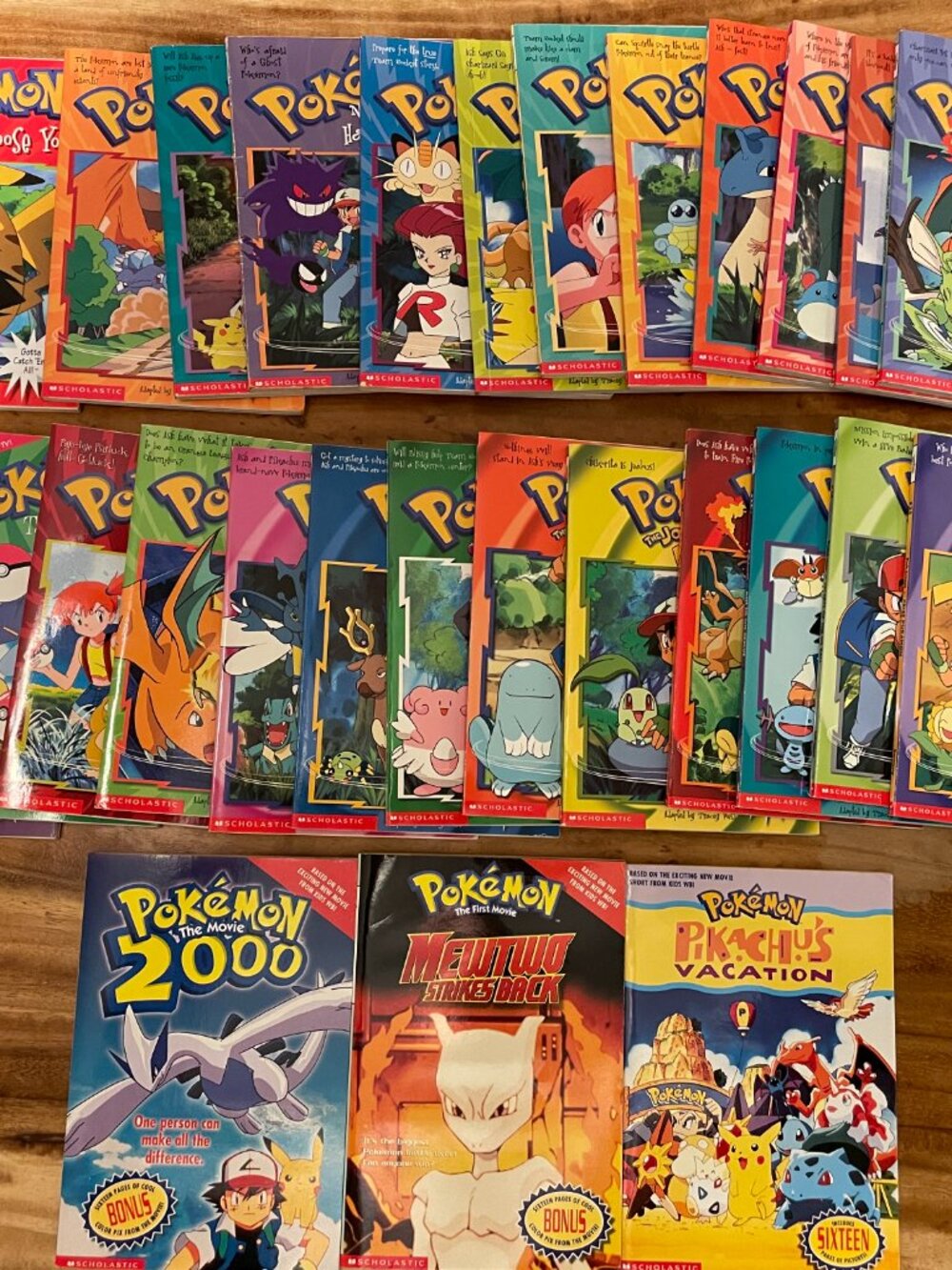 Pokémon Scholastic Books Lot of 28 Vtg Y2K Johto Journeys Movie